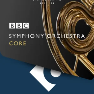 BBC Symphony Orchestra Core Cubase templates with gilded ornament and blue diagonal accent.
