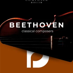 Beethoven Dorico templates for classical composers with instrument close-up and orange banner.