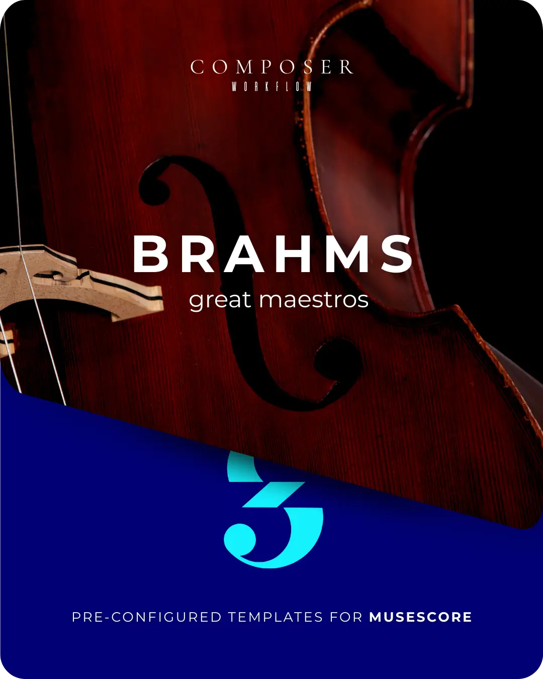 BRAHMS Composer Edition: MuseScore pre-configured templates for string scores with blue accent.