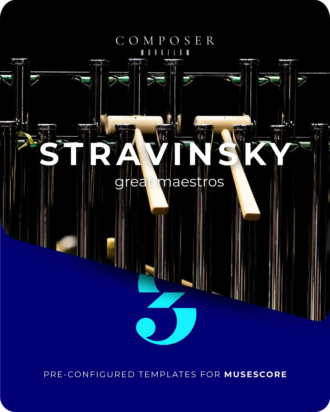 Five Stravinsky MuseScore templates for quick scoring.